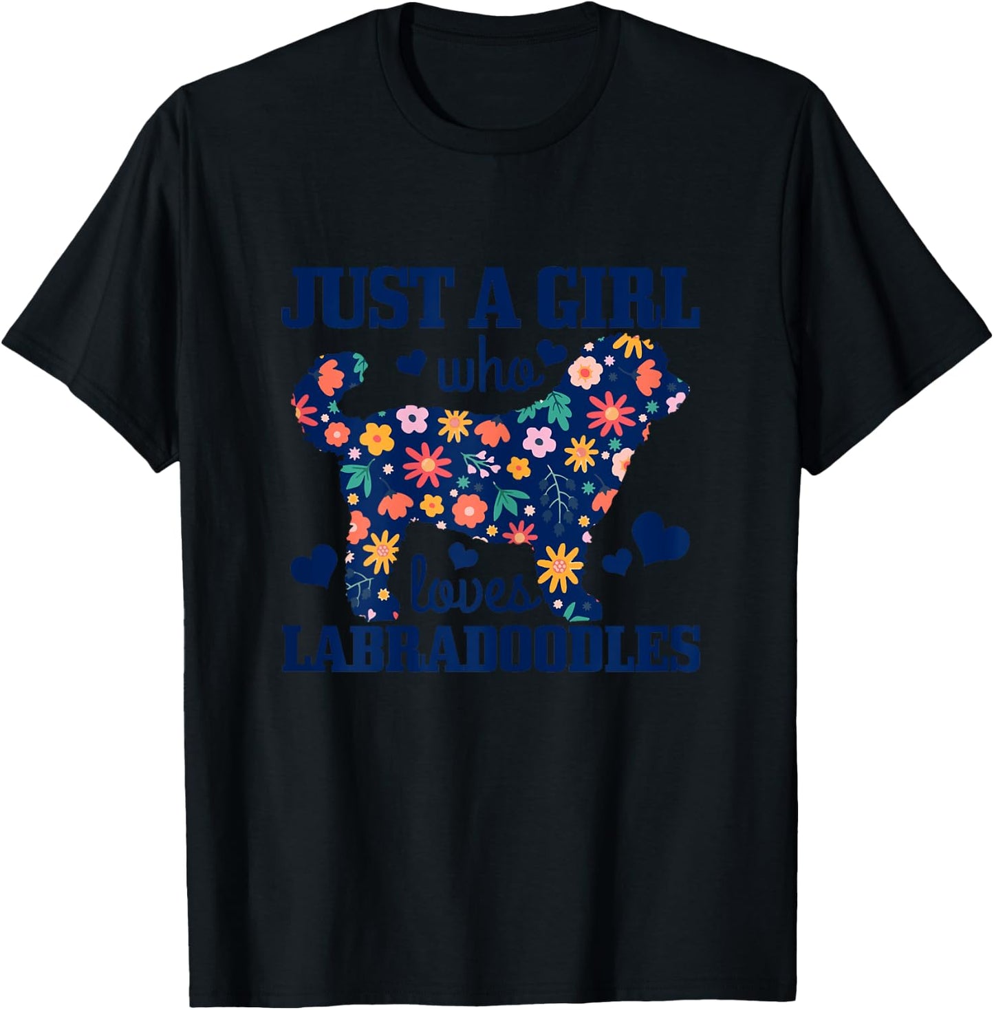 Just A Girl Who Loves Labradoodles Dog Funny Gift T-Shirt - T-Shirt | Black