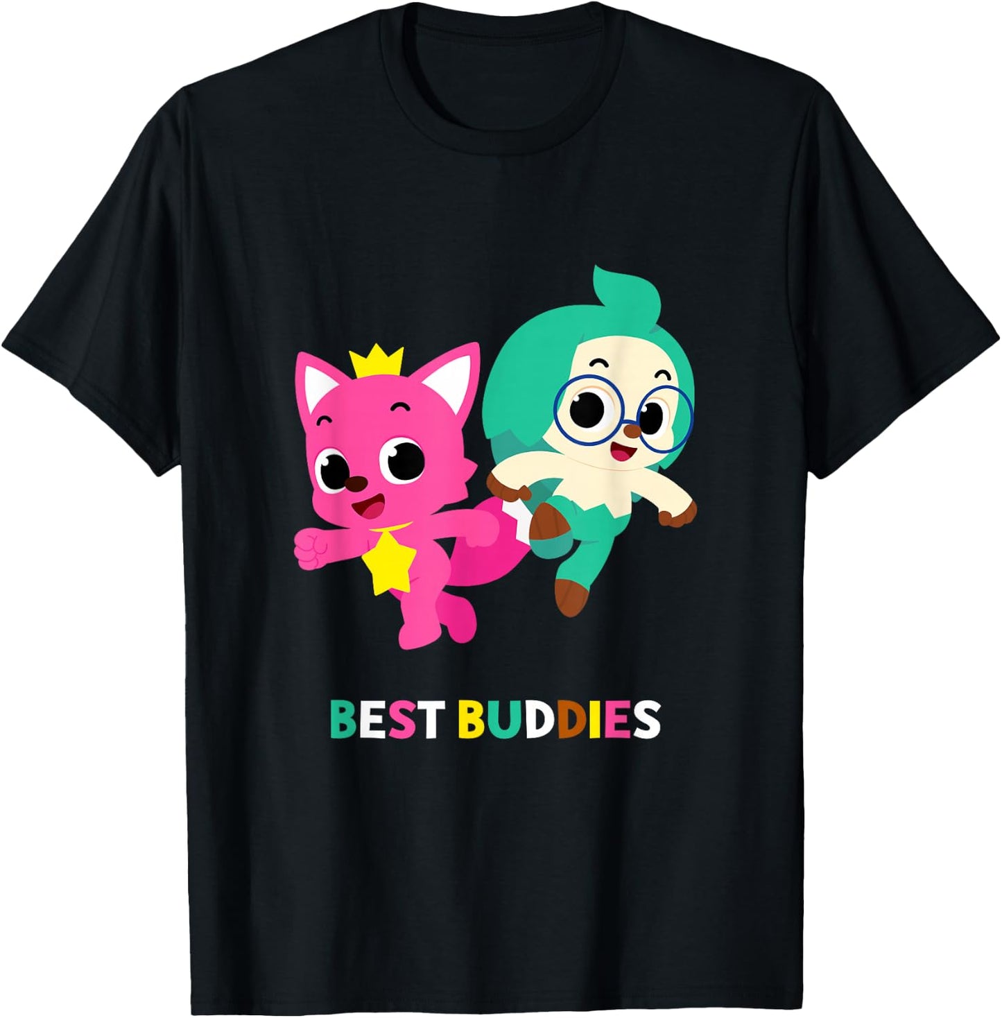 Pinkfong Wonderstar Best Buddies Pinkfong and Hogi T-Shirt - T-Shirt | Black