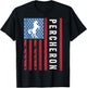 Percheron Horse with American Flag, Percheron Horse Women Kids Men T-Shirt - T-Shirt | Black