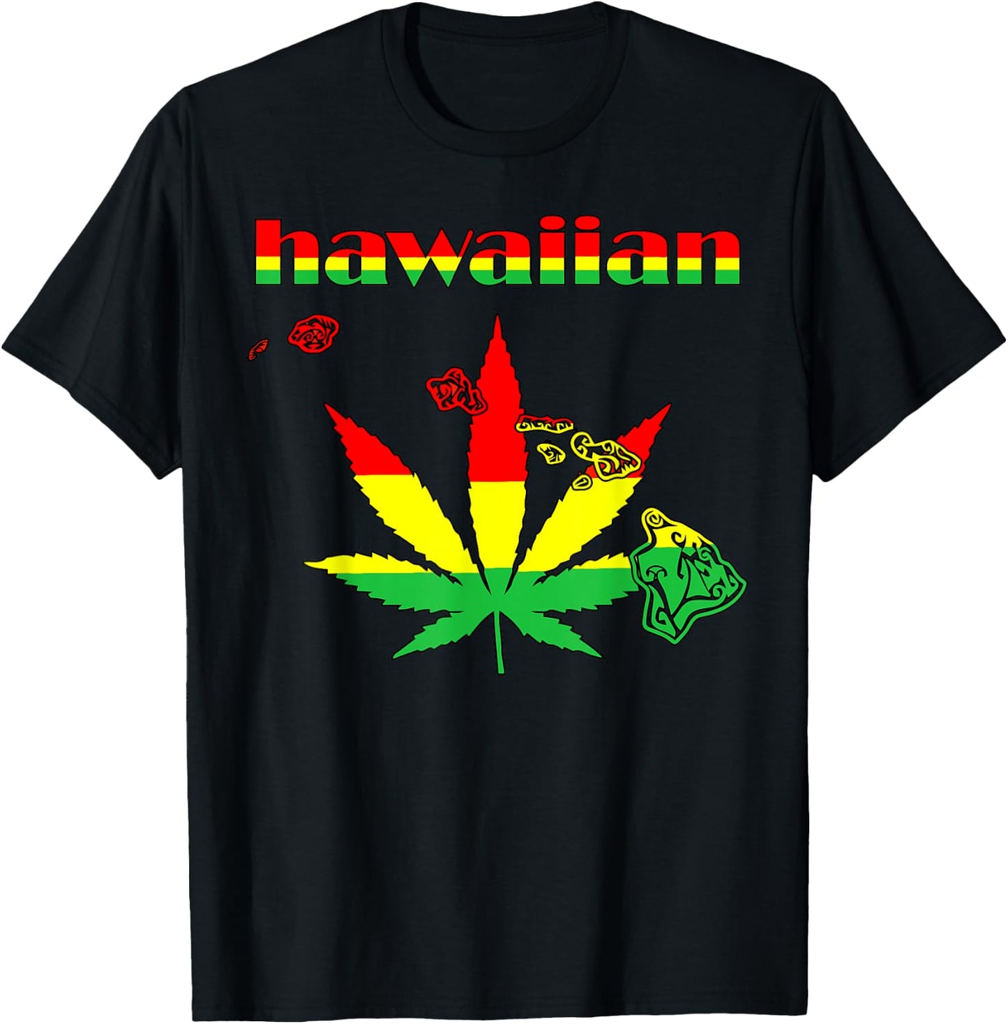 Hawaiian Pakalolo Reggae T-Shirt - T-Shirt | Black