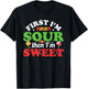 First I'm Sour Then I'm Sweet Funny Kids Patch Candy Patches T-Shirt - T-Shirt | Black