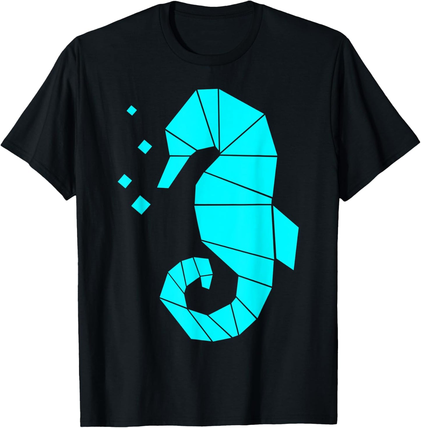 Seahorse Polygon Aquatic Sea Animal Fish Hippocampus T-Shirt - T-Shirt | Black