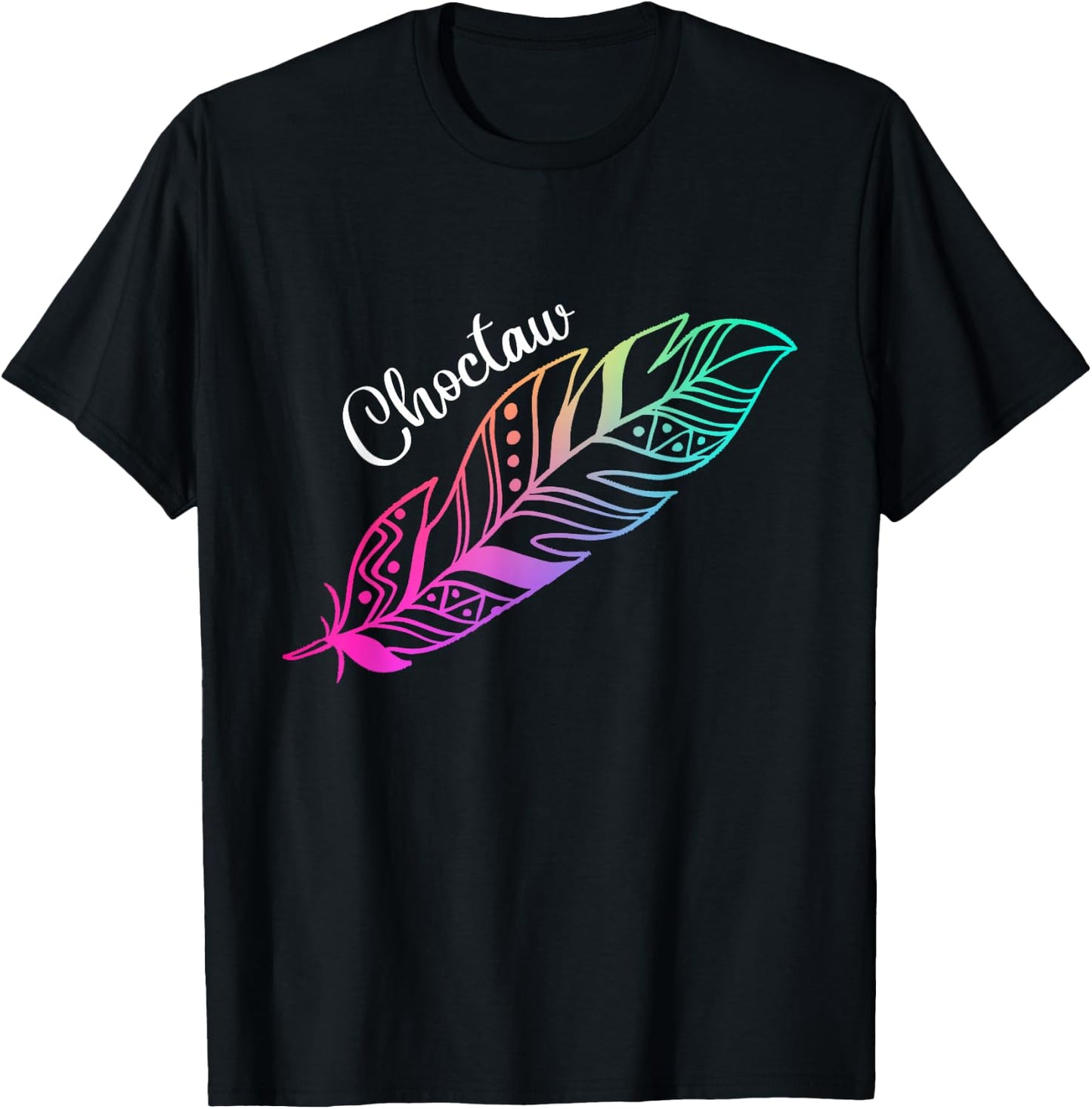 Indigenous Feather Native American Choctaw Tribe T-Shirt - T-Shirt | Black