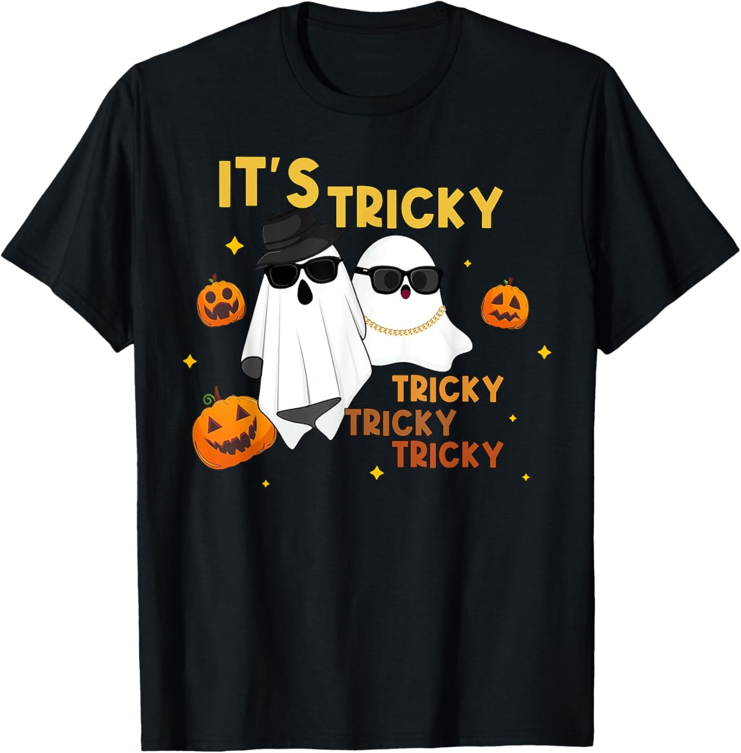 It's Tricky Tricky Tricky Funny Ghost Boo Halloween T-Shirt - T-Shirt | Black