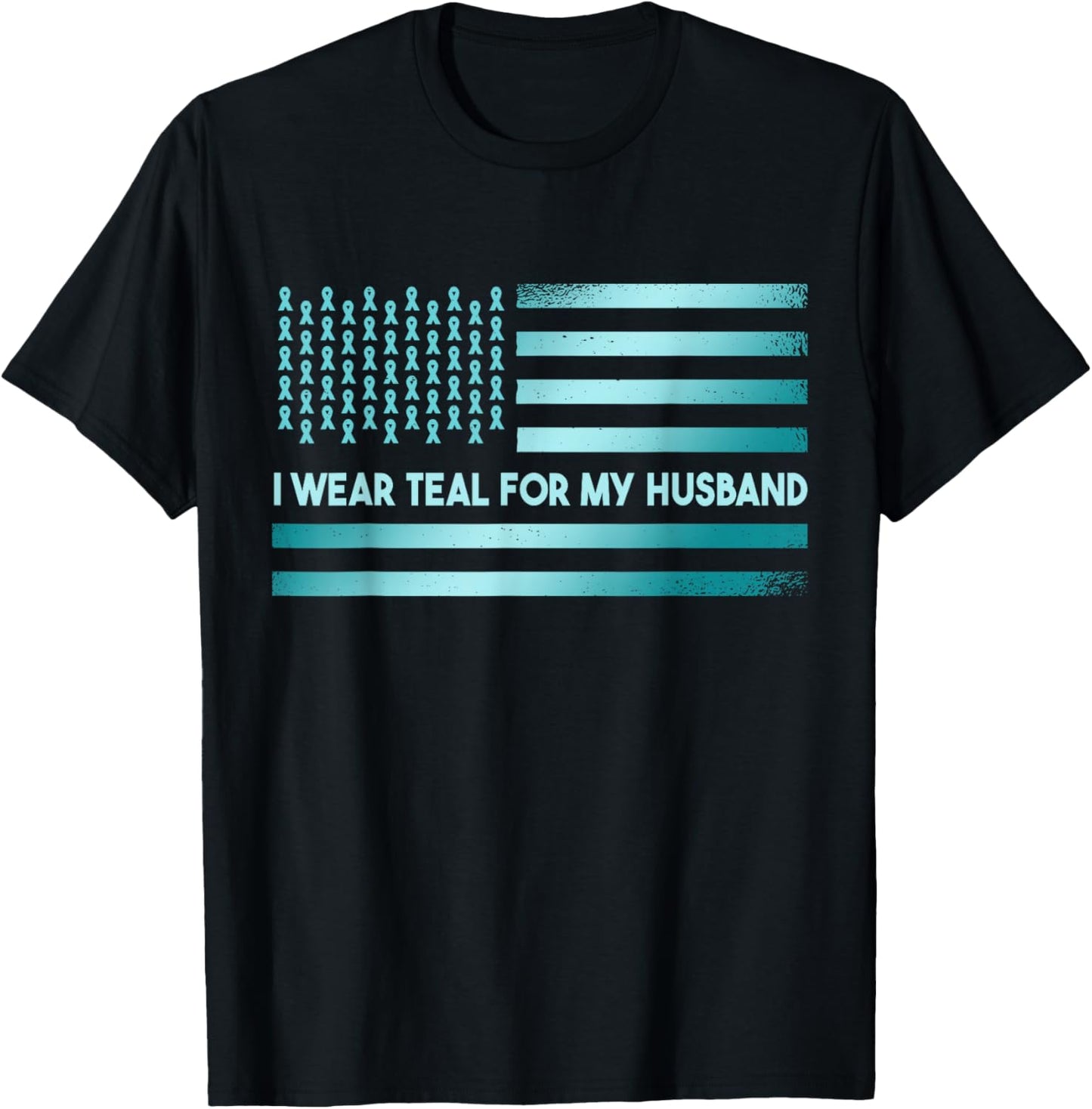 I Wear Teal For My Husband | PTSD Awareness T-Shirt - T-Shirt | Black