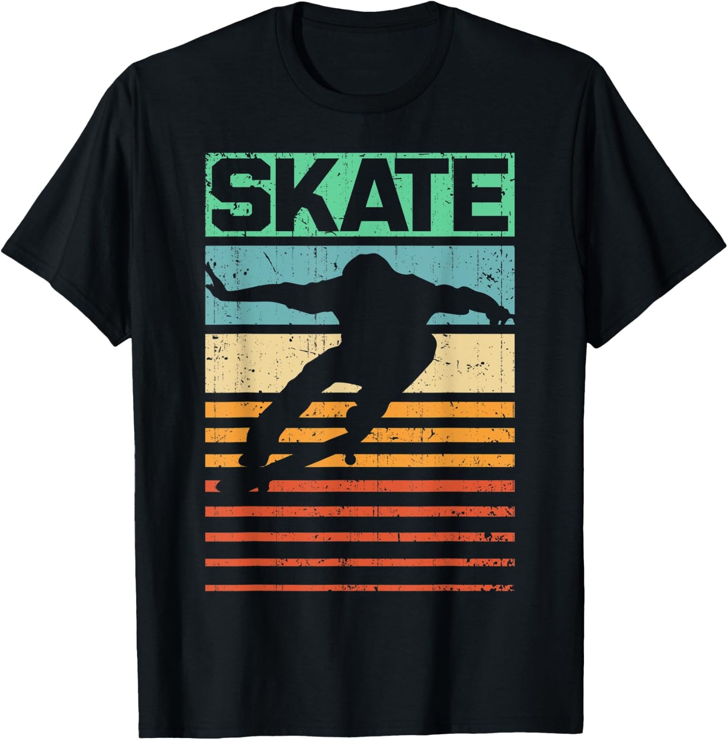 Skateboard Skate Retro Skateboarding Skateboarder Skater T-Shirt - T-Shirt | Black