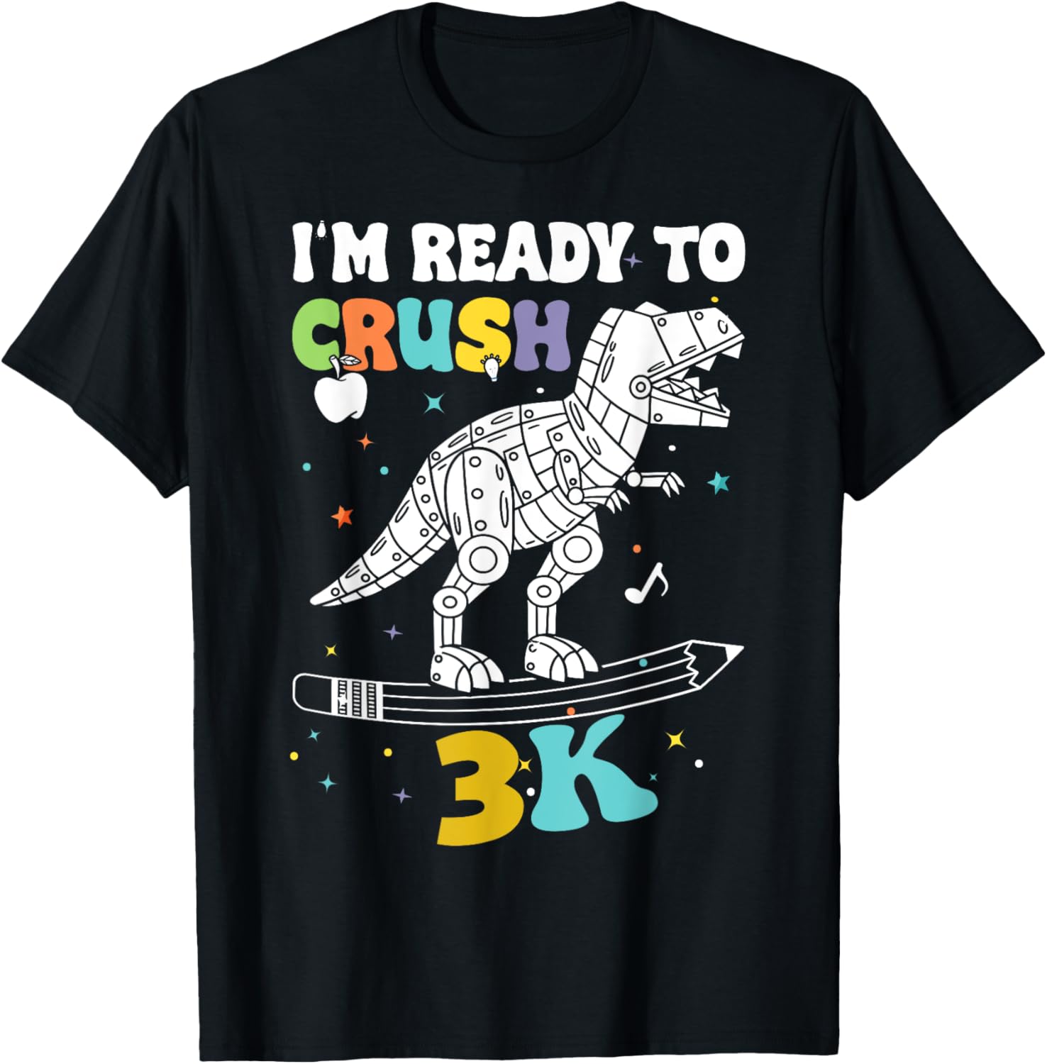 3k I'm Ready to Crush Kids Boys Girls First Day Of School T-Shirt - T-Shirt | Black