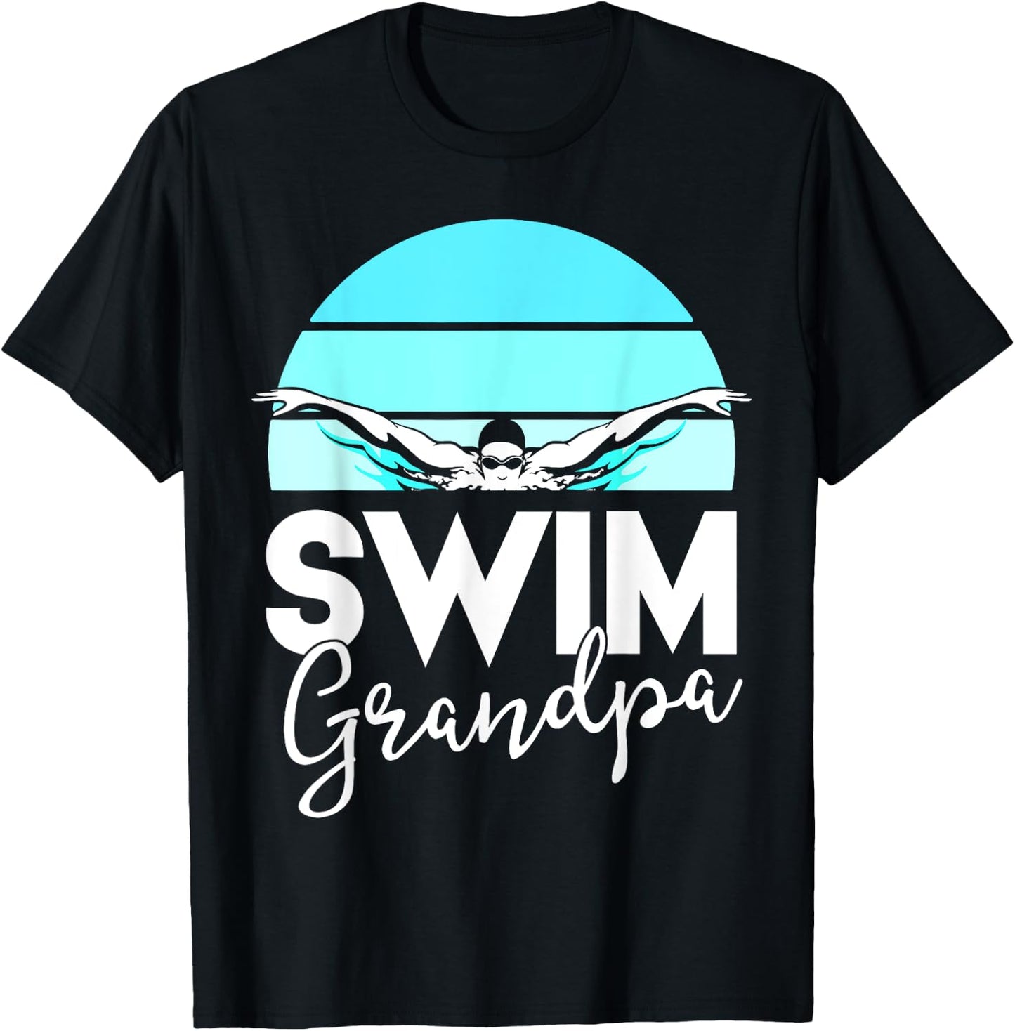 Swim Team Shirt Grandpa Papa Swimming Meet Swimmer Gift T-Shirt - T-Shirt | Black