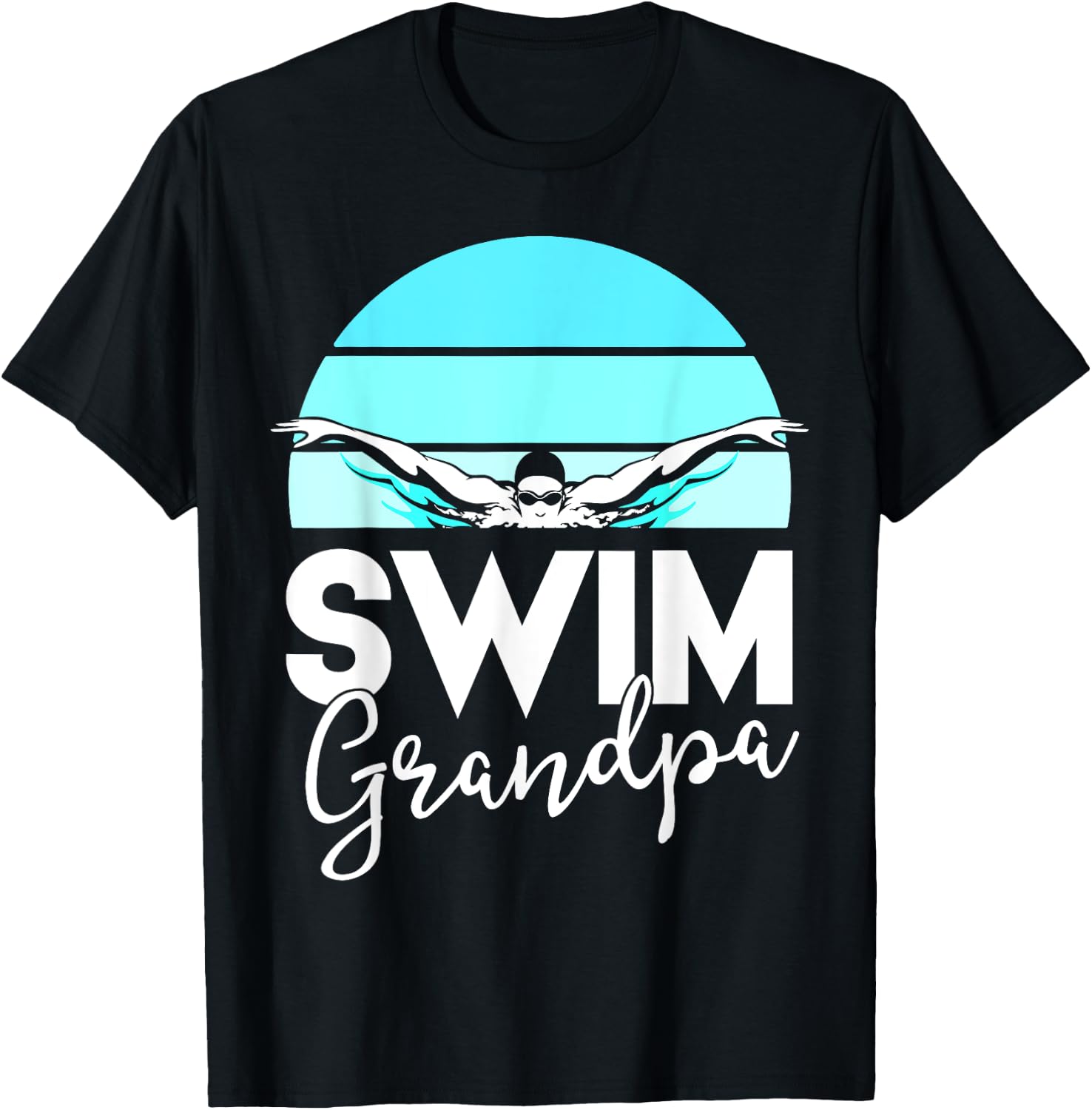 Swim Team Shirt Grandpa Papa Swimming Meet Swimmer Gift T-Shirt - T-Shirt | Black