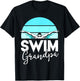 Swim Team Shirt Grandpa Papa Swimming Meet Swimmer Gift T-Shirt - T-Shirt | Black