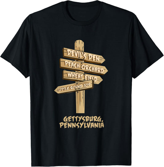 Gettysburg Pennsylvania American civil war - US History T-Shirt - T-Shirt | Black