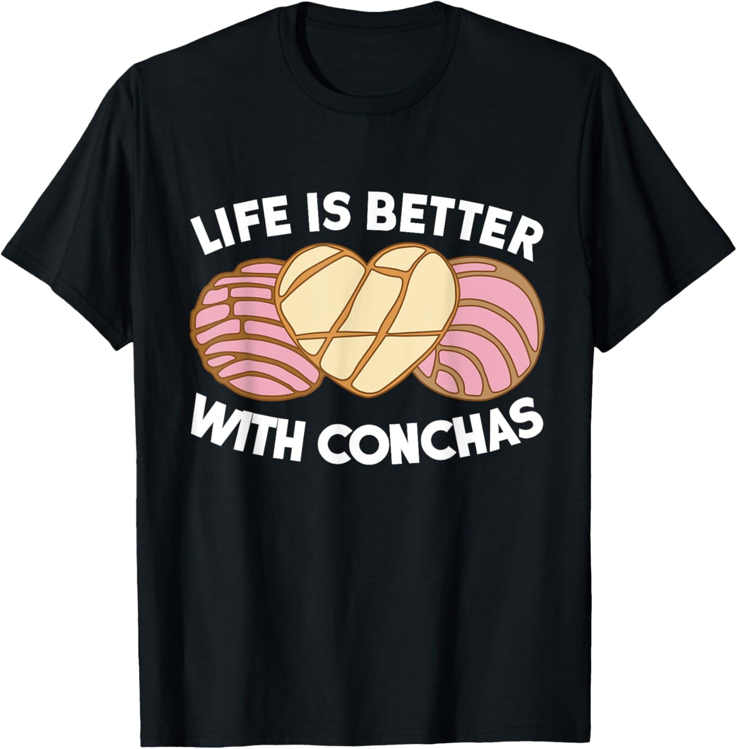 Conchas Pan Dulce Latina Mexican Mujer Concha Pastry T-Shirt - T-Shirt | Black