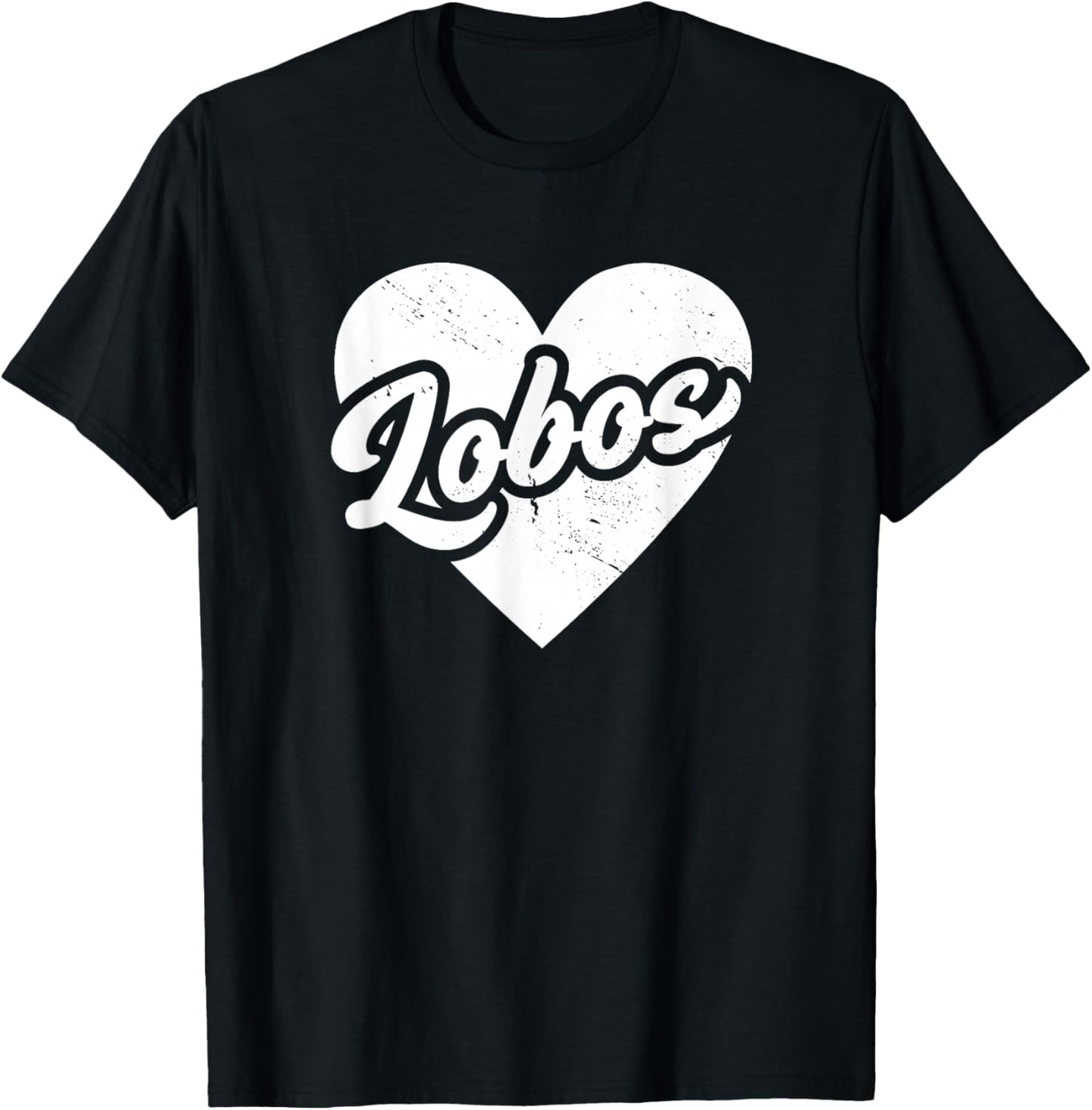 Vintage Lobos High School Spirit Go Lobos Love T-Shirt - T-Shirt | Black