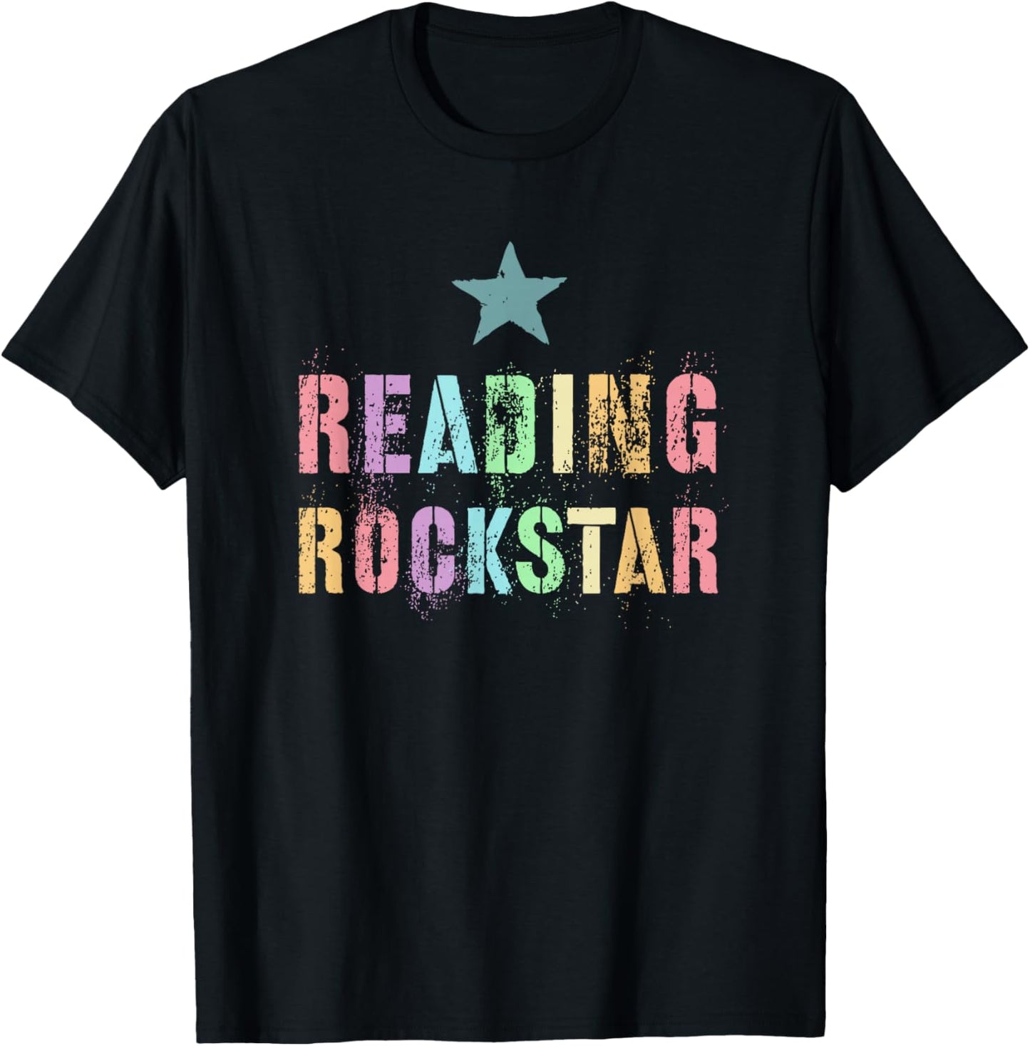 Cute READING ROCKSTAR Kinder Teacher Preschool Club T-Shirt - T-Shirt | Black