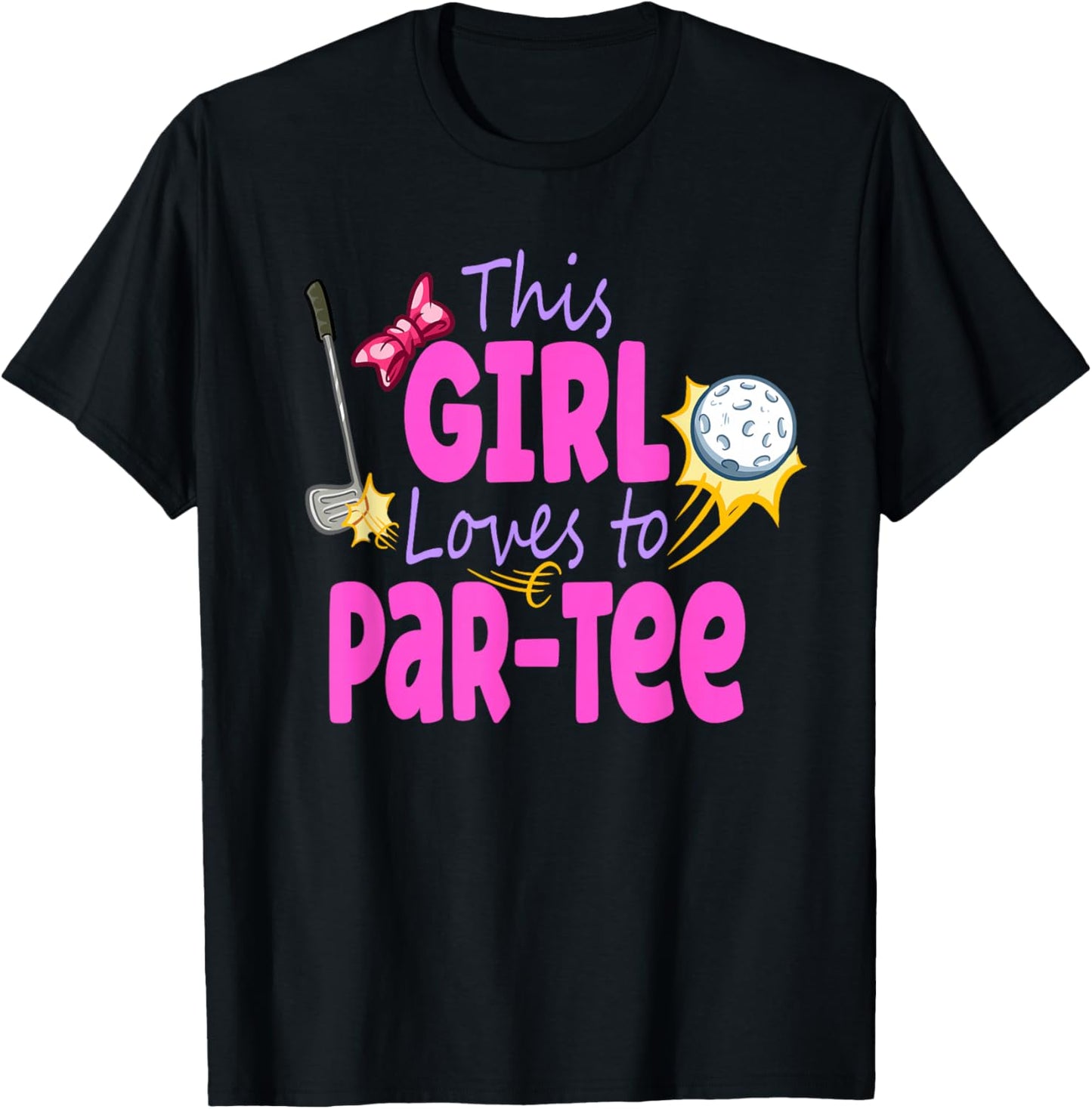Girls Golf Shirt Birthday Golf Women Golf Player T-Shirt - T-Shirt | Black