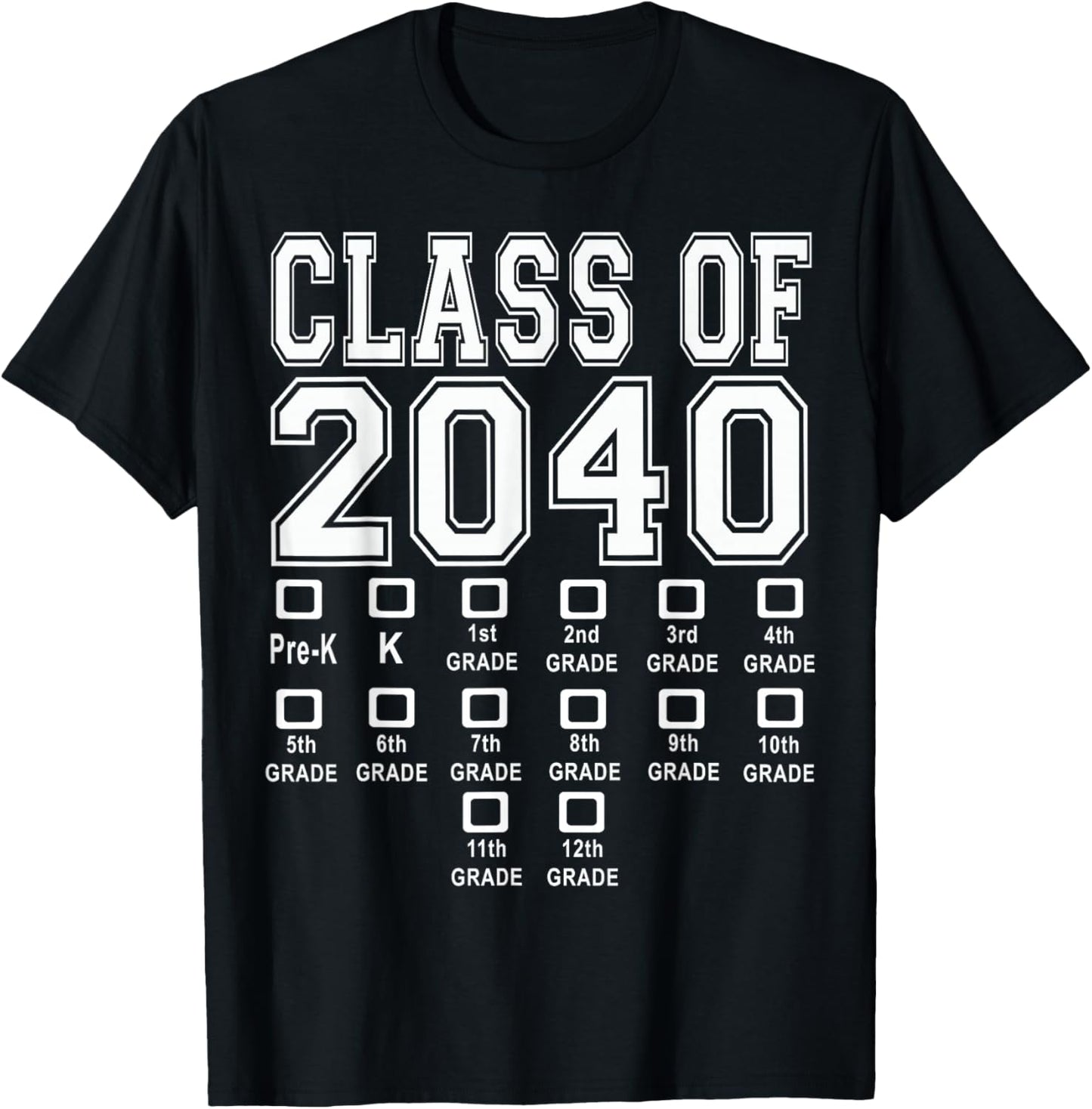 Class of 2040 grow with me T-Shirt - T-Shirt | Black