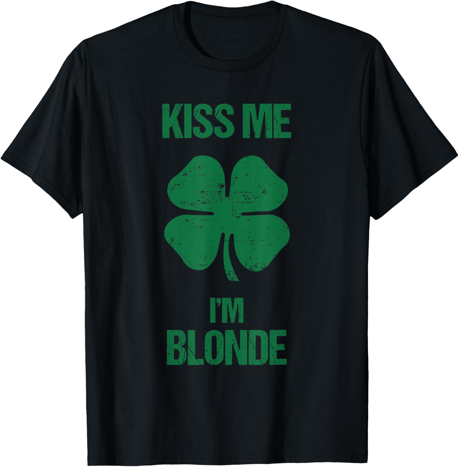 Kiss Me I'm Blonde Shirt St Patricks Day Drinking T-Shirt - T-Shirt | Black