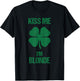 Kiss Me I'm Blonde Shirt St Patricks Day Drinking T-Shirt - T-Shirt | Black