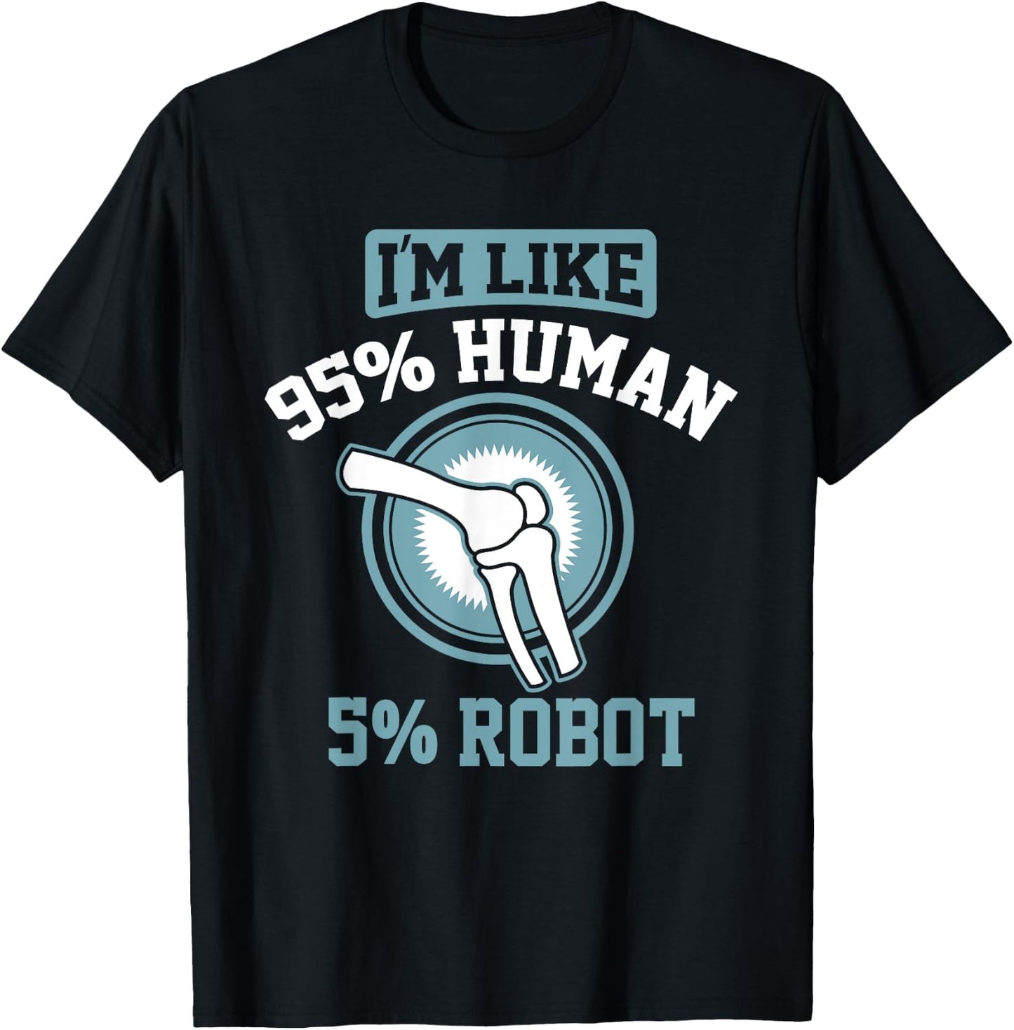 Funny Titanium Knee Replacement Bionic Surgery Get Well Gift T-Shirt - T-Shirt | Black