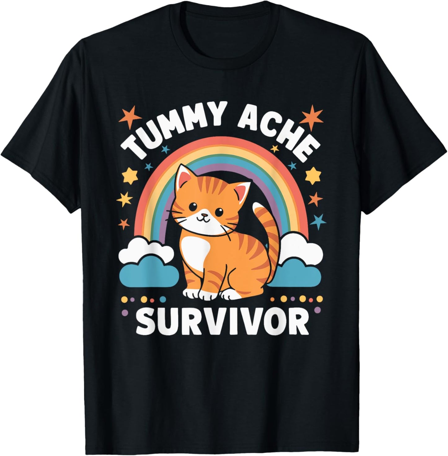 Tummy Ache Survivor Cat Men Women T-Shirt - T-Shirt | Black