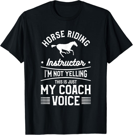 Horseback Riding Gift An Equestrian Coach Black Cotton Polyester -Adults Small Short Sleeve T-Shirt - T-Shirt | Black