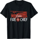 Kids 5th Birthday Firetruck Shirt, Boys 5 Year Old Fireman Party T-Shirt - T-Shirt | Black
