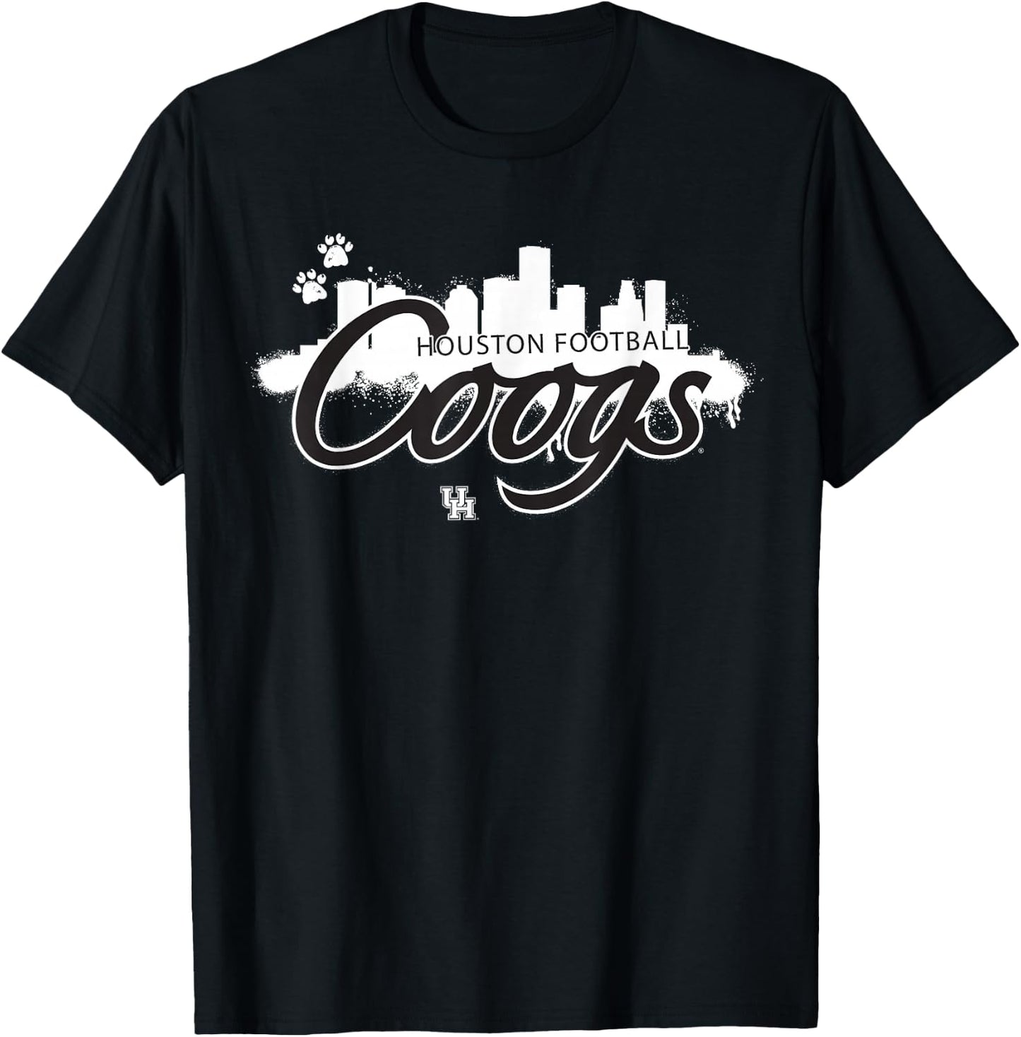 University of Houston Black Out Skyline | Houston Cougars T-Shirt - T-Shirt | Black