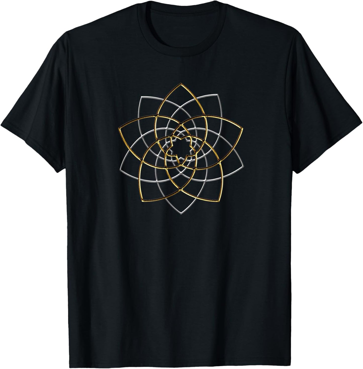 Venus flower, golden ratio, spirituality, yoga, space T-Shirt - T-Shirt | Black