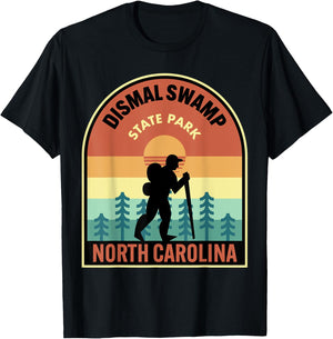Dismal Swamp State Park North Carolina Retro Hiking T-Shirt - T-Shirt | Black