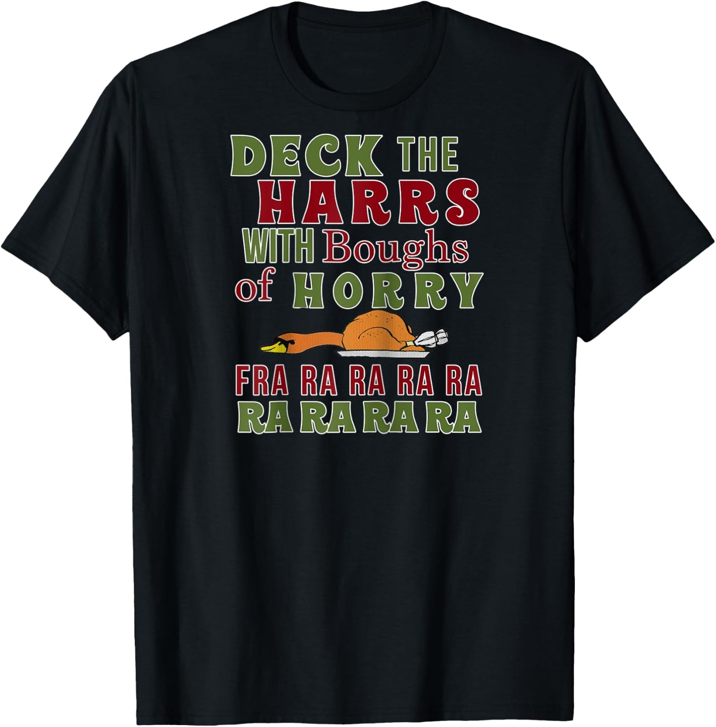 Funny Christmas Funny Deck The harrs Fra Ra Ra Raglan Baseball T-Shirt - T-Shirt | Black