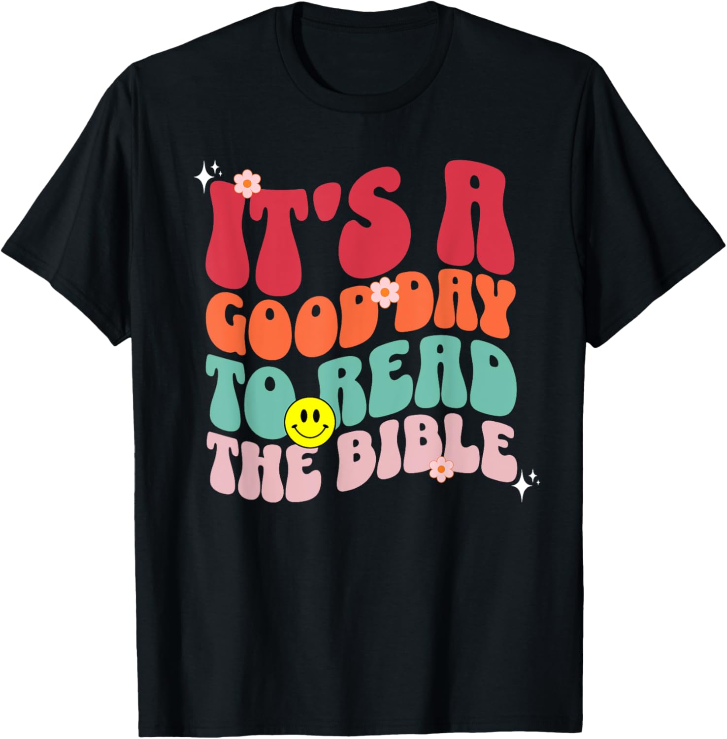 It's A Good Day To Read The Bible Retro Groovy 70s Christian T-Shirt - T-Shirt | Black