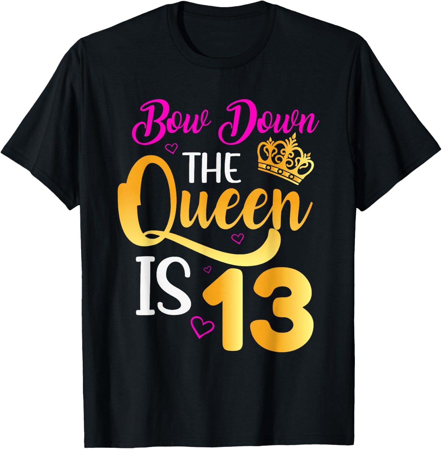 13th Birthday Girls 13 Years Official Teenager Birthday T-Shirt - T-Shirt | Black