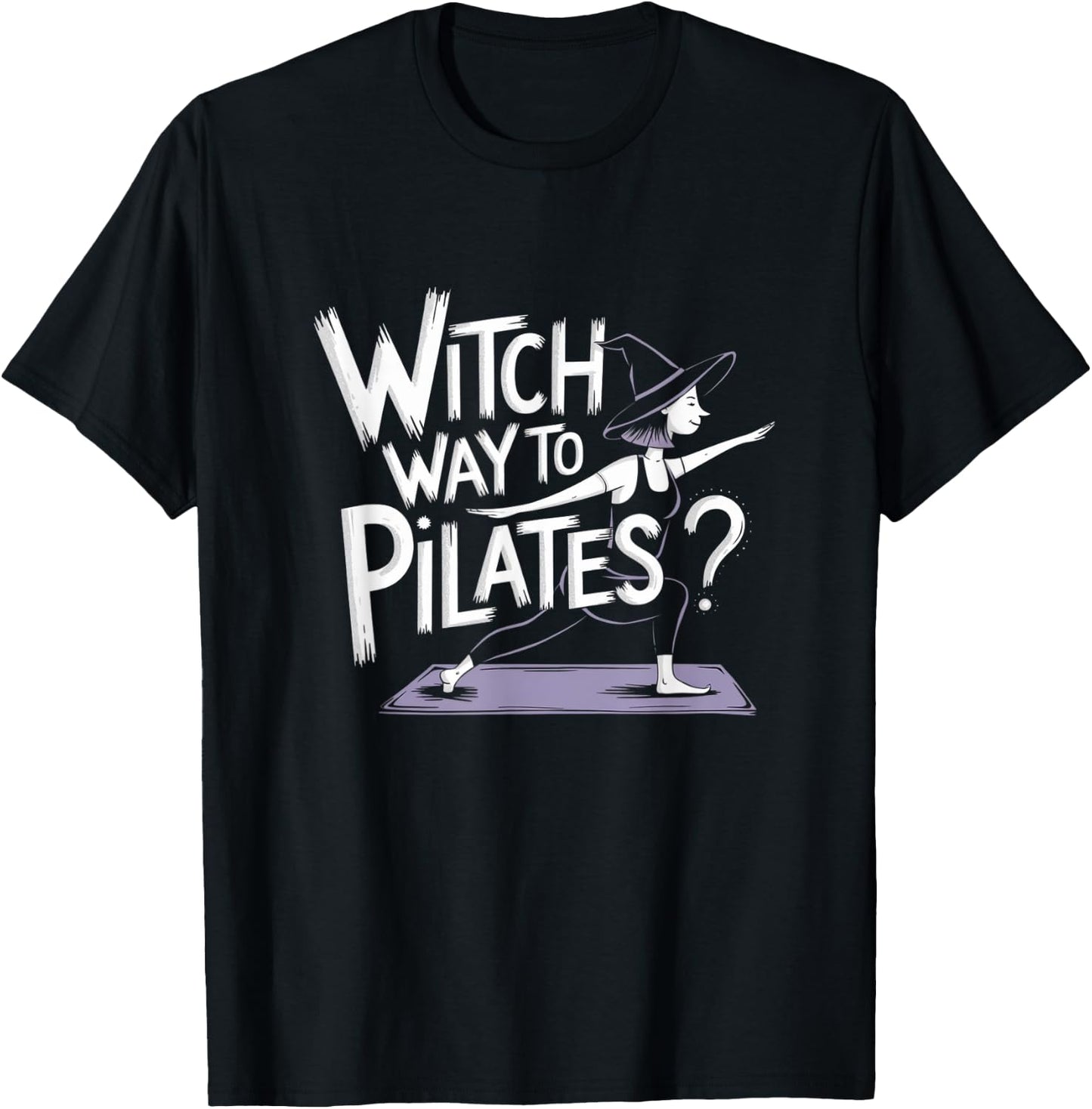 Witch Way to Pilates Funny Halloween Pilates Yoga Reformer T-Shirt - T-Shirt | Black