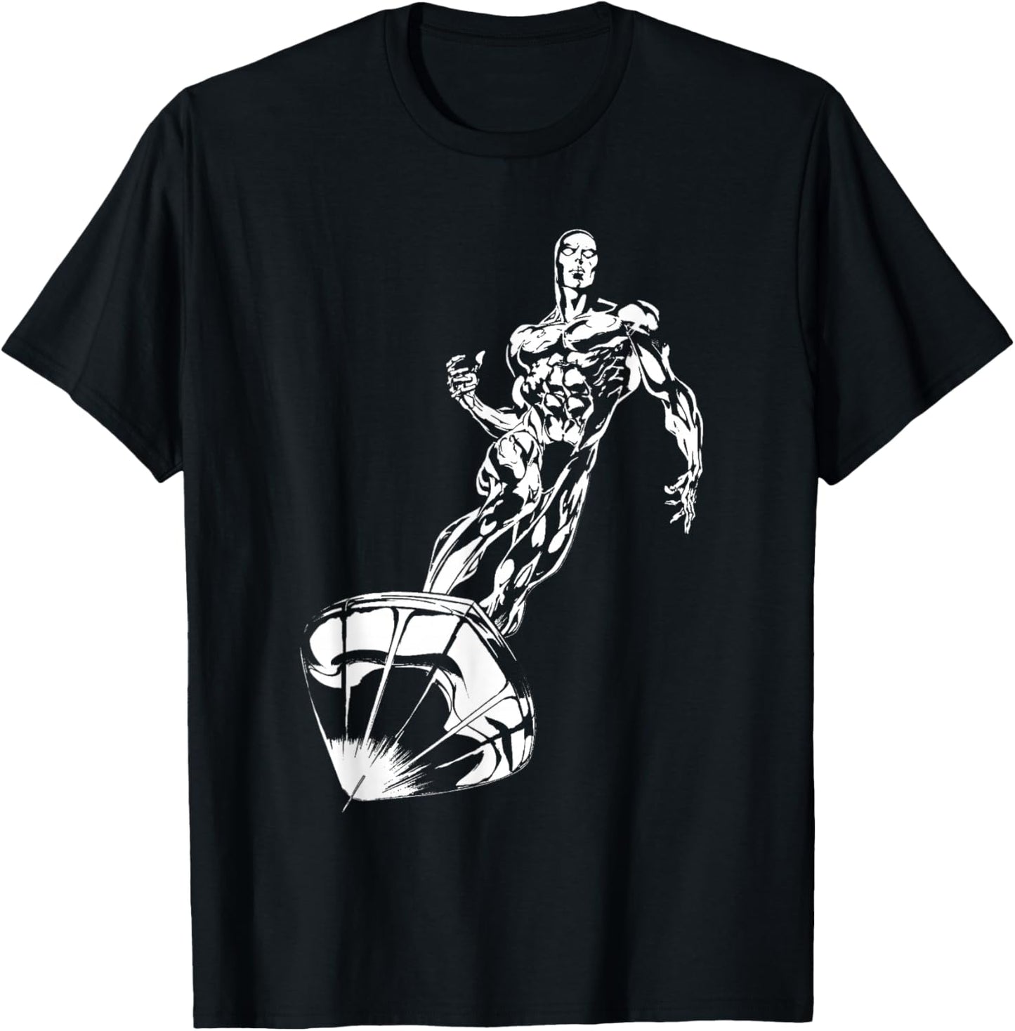 Marvel Comics Retro Classic Silver Surfer Full Body Portrait T-Shirt - T-Shirt | Black