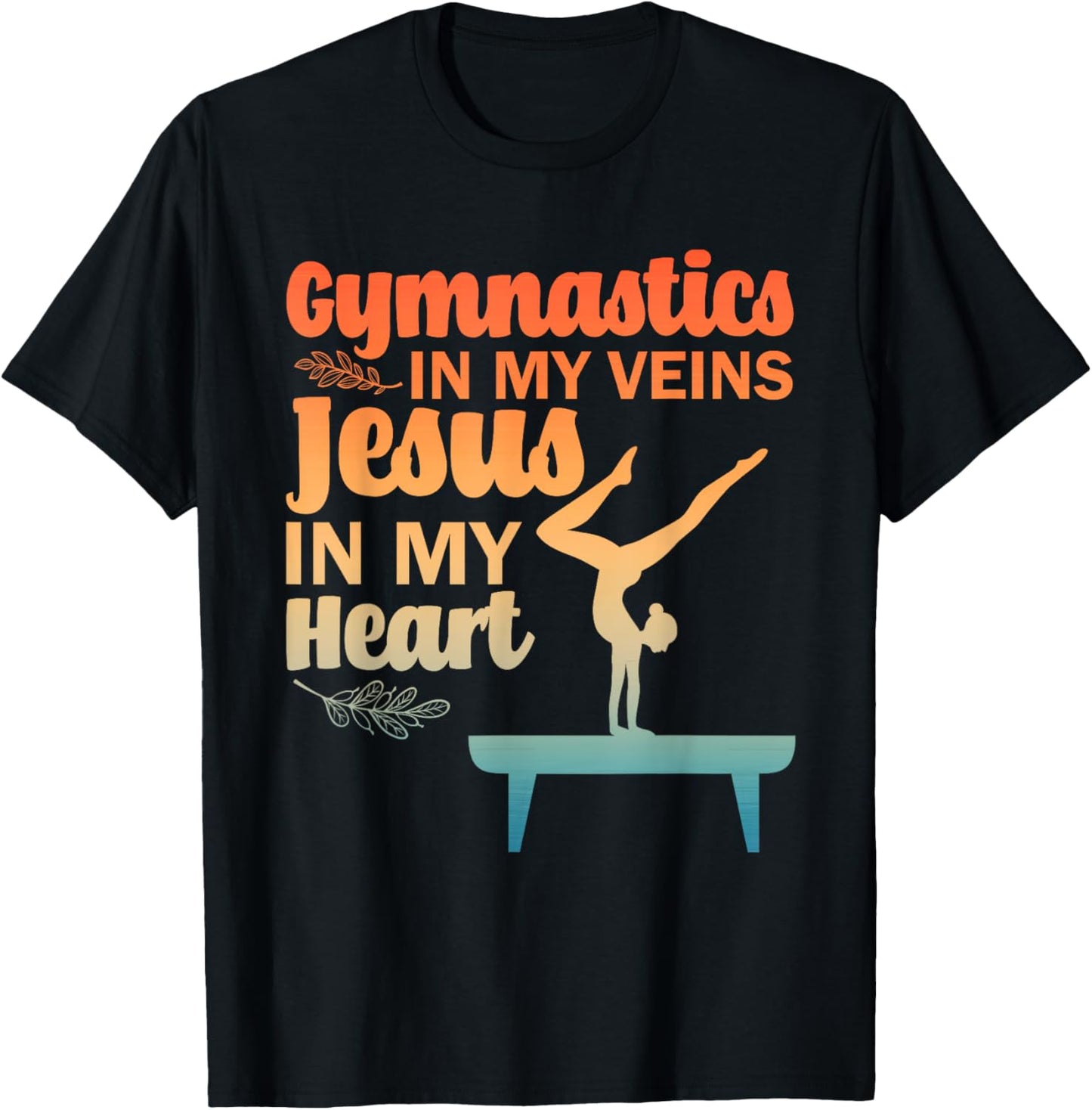 Funny Gymnastics Design Women Gymnast Jesus Lovers T-Shirt - T-Shirt | Black