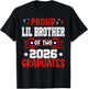 Proud Lil Brother of Two 2026 Graduates Twins Graduation T-Shirt - T-Shirt | Black