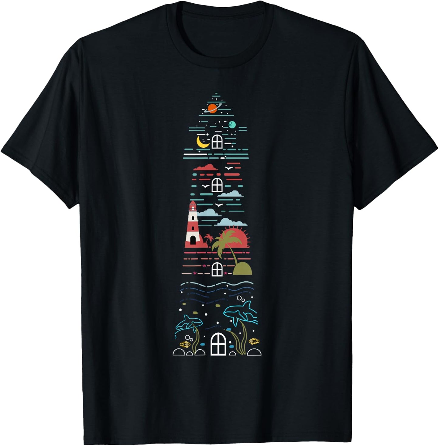 Lighthouse Graphic Gifts Men Kids T-Shirt - T-Shirt | Black