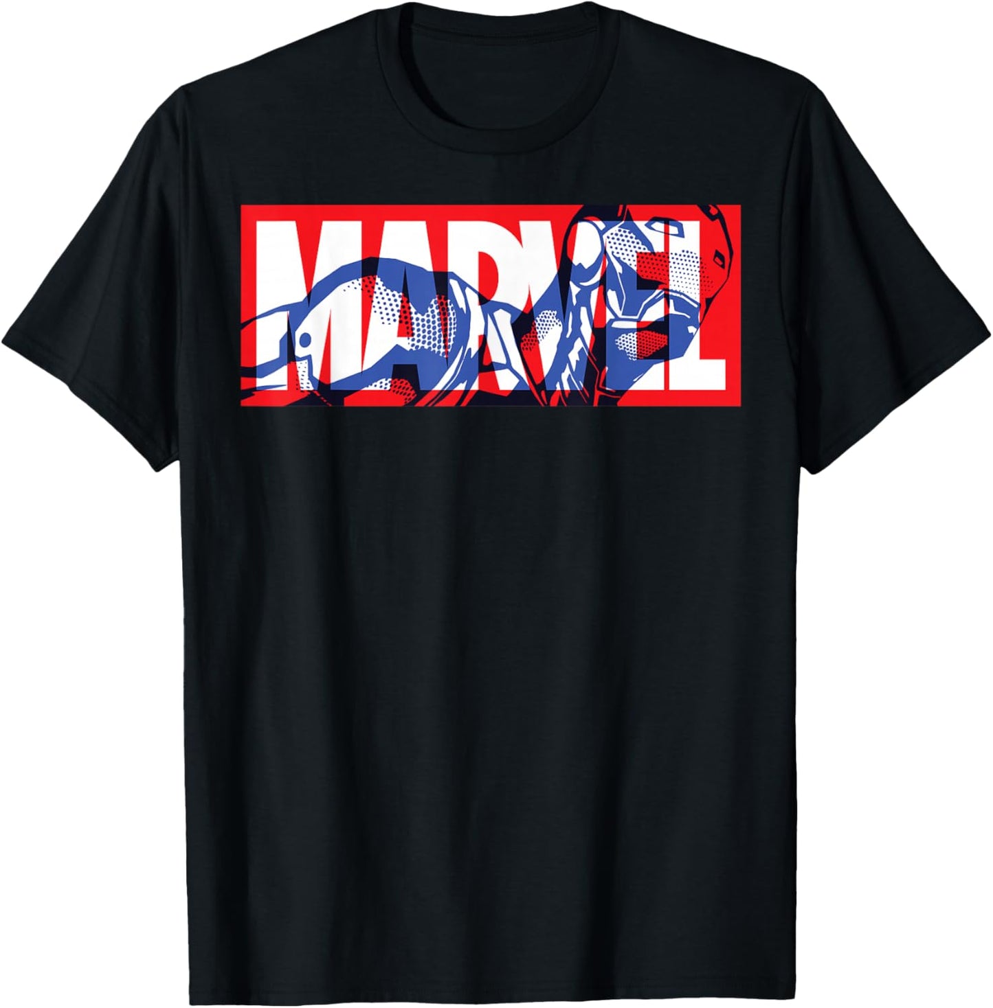 Marvel Classic Logo Iron Man Fill T-Shirt - T-Shirt | Black