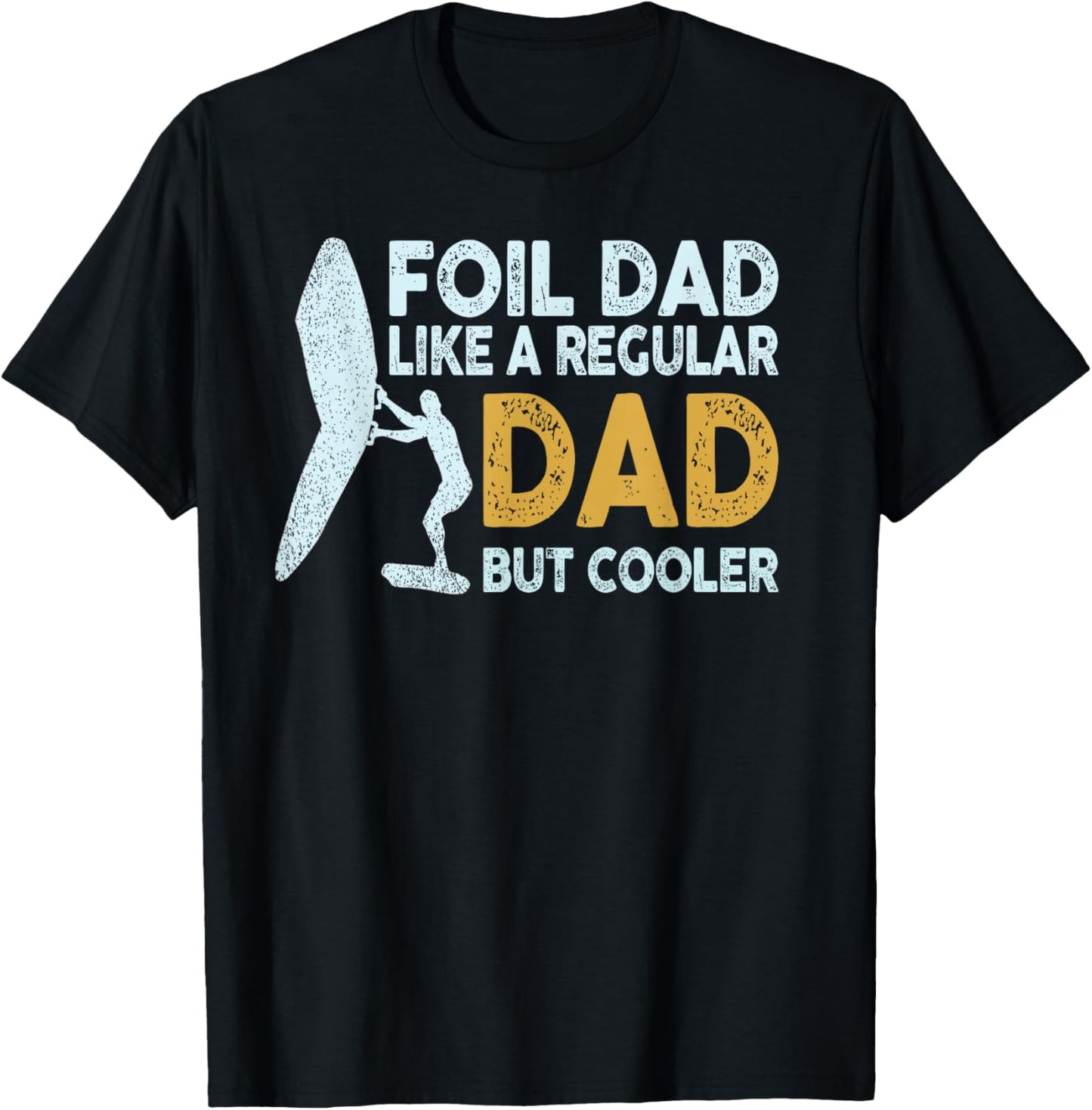 Wing Foiling Equipment for Wing Surfing Foil Dad Wing Foil Wingsurfing Retro -Adults Black Small T-Shirt - T-Shirt | Black