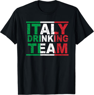 Italy Drinking Team Italian Beerlogist Whiskey Lover T-Shirt - T-Shirt | Black