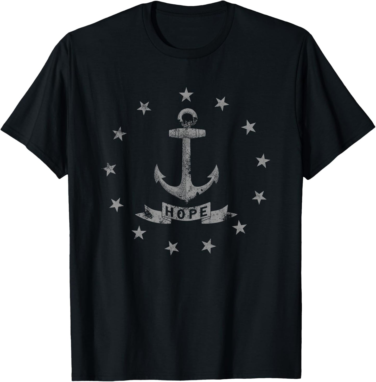 Distressed vintage retro USA Hope Rhode Island State flag T-Shirt - T-Shirt | Black