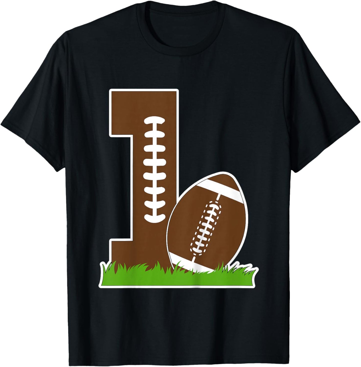 Kids 1st Birthday Party Football Boy One Year Old Football Player T-Shirt - T-Shirt | Black