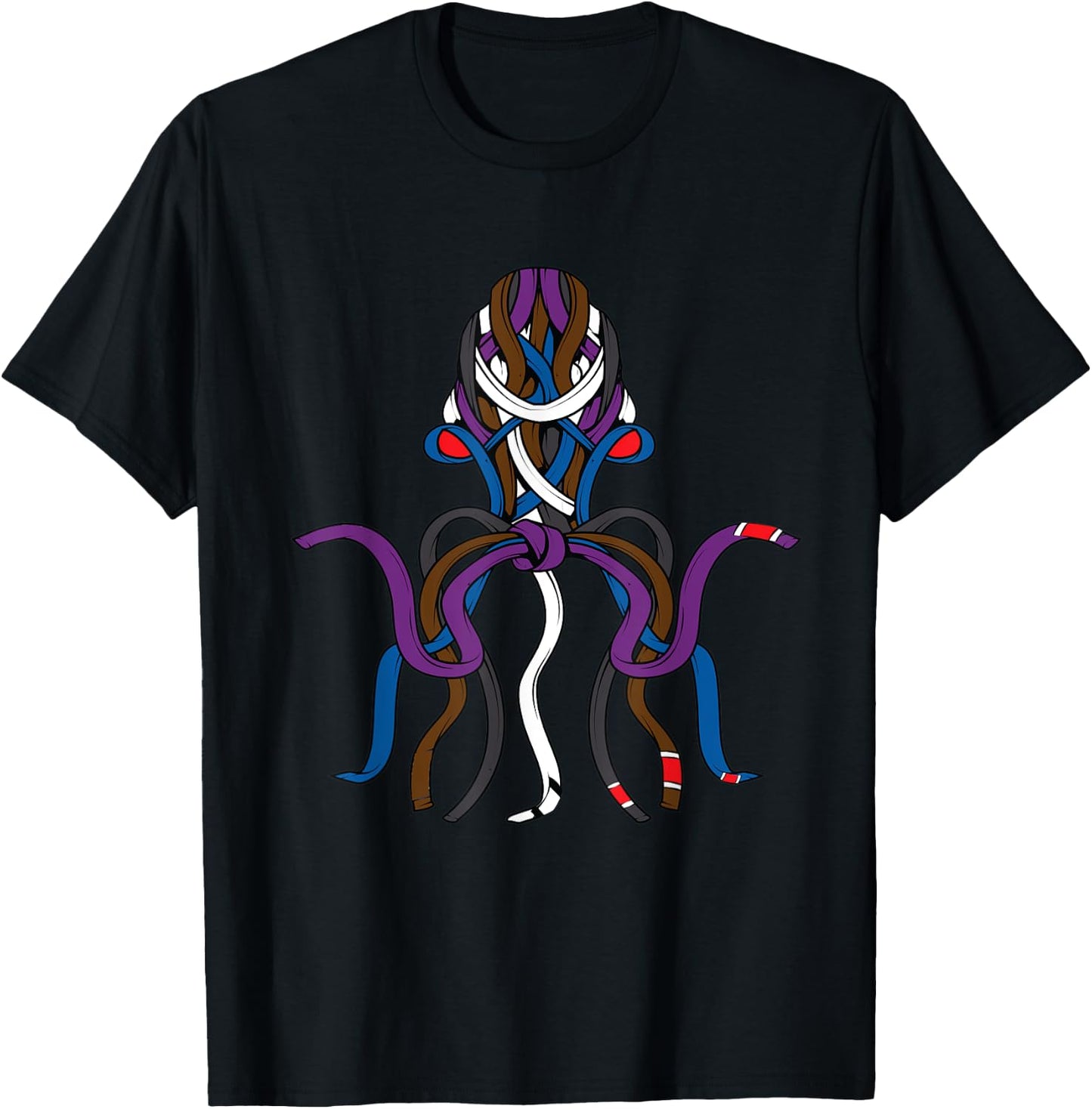 Cool Unique Jiu Jitsu Octopus Belts Brazil JiuJitsu Gift T-Shirt - T-Shirt | Black