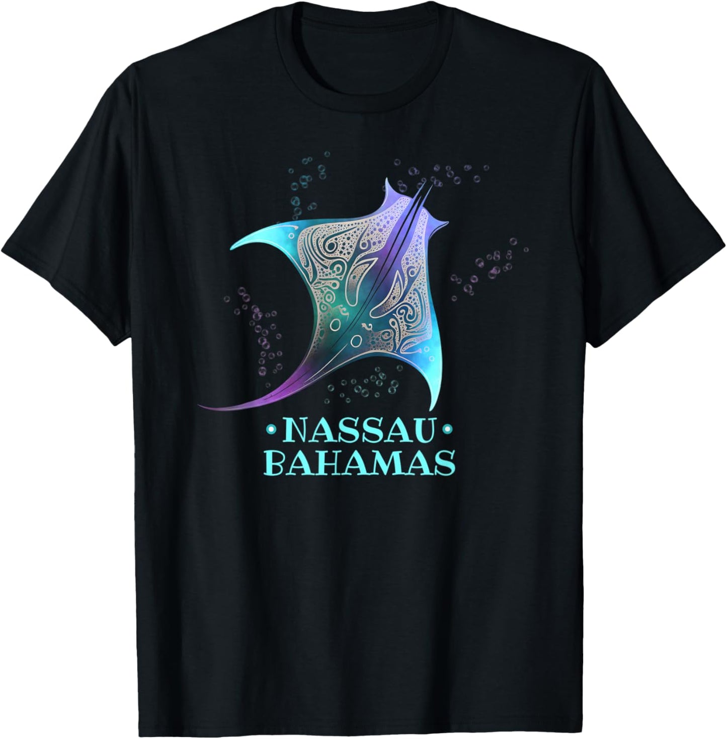Stingray Manta Ray Scuba Diving - Nassau, Bahamas T-Shirt - T-Shirt | Black