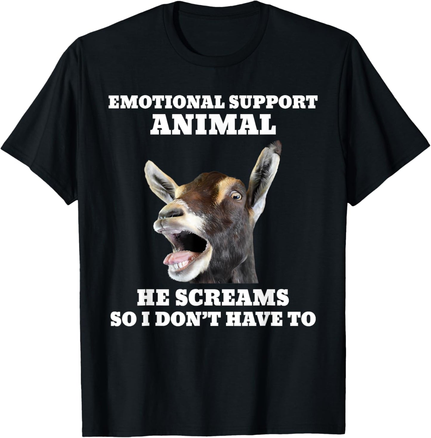 Screaming Goat Emotional Support Animal T-Shirt - T-Shirt | Black