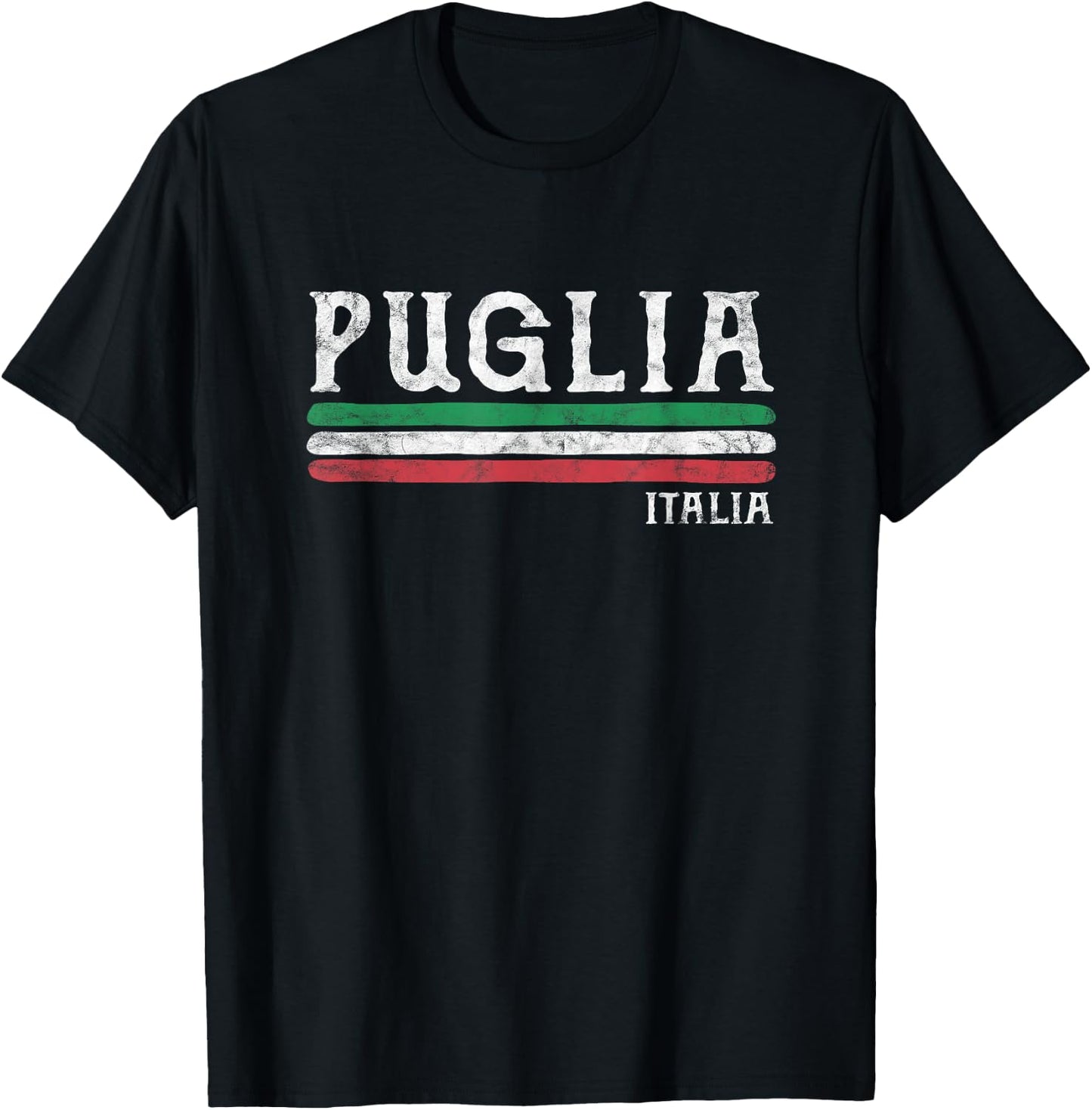 Puglia Italy Italian Flag Souvenirs Gift T-Shirt - T-Shirt | Black