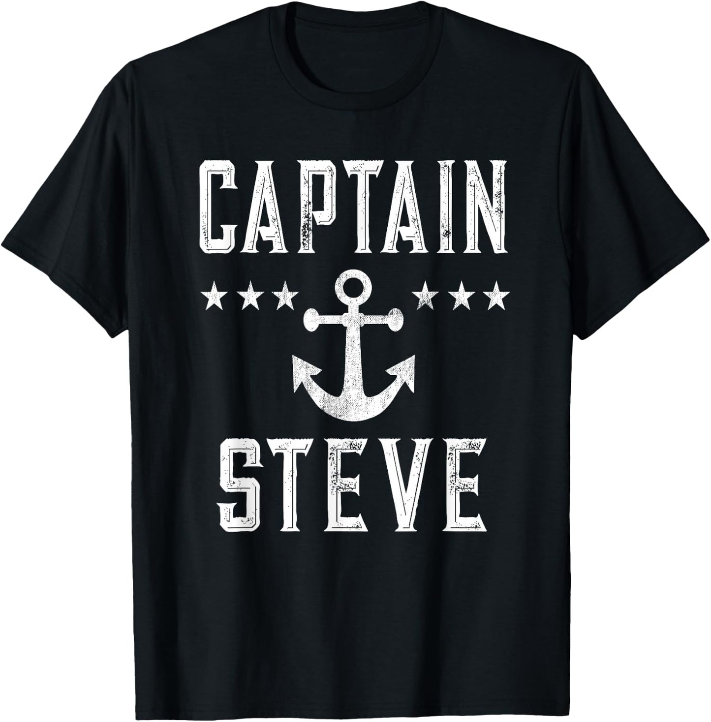 Captain Steve - Personalized Name Boating T-Shirt - T-Shirt | Black