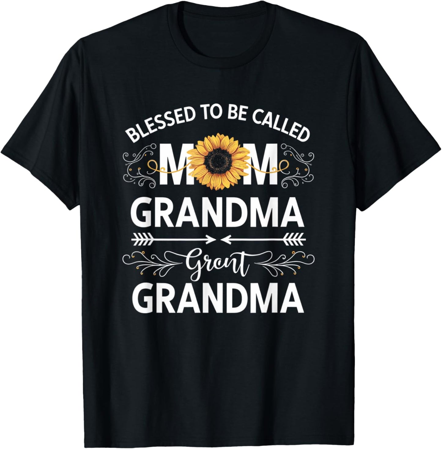 Mother's Day Blessed To Be Called Mom Grandma Great Grandma T-Shirt - T-Shirt | Black