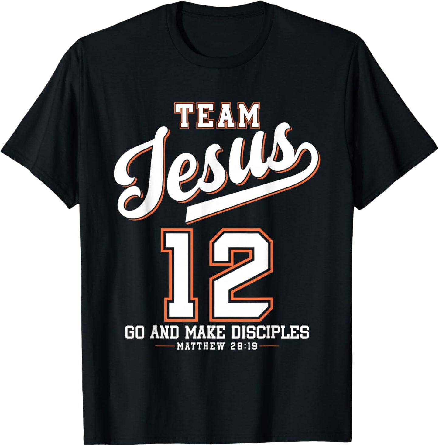 Jesus Baseball Team Jesus Christian Matthew 28:19 Verse T-Shirt - T-Shirt | Black