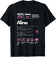 Alina Name gift Alina Sarcastic Nutrition Facts T-Shirt - T-Shirt | Black